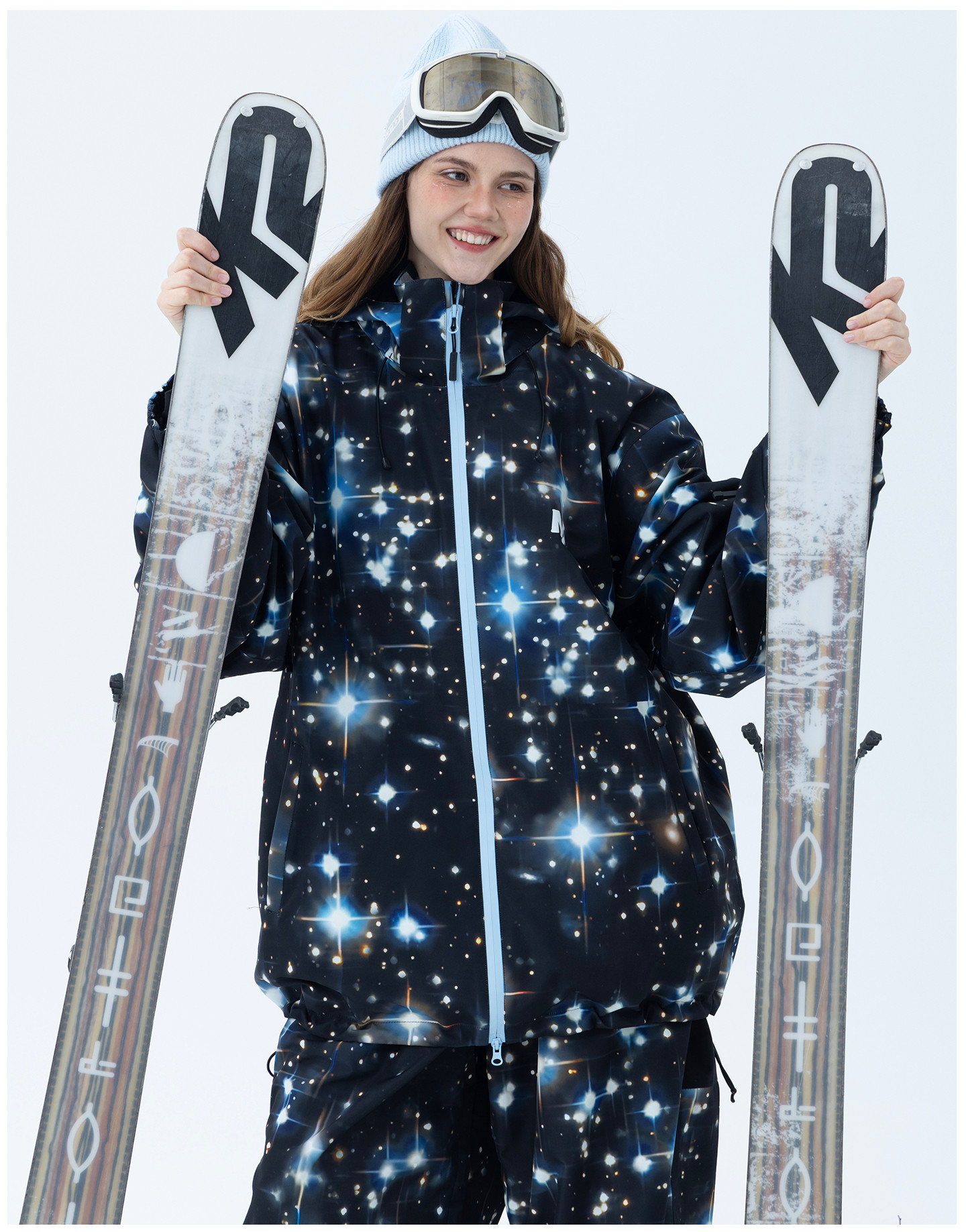 25-26秋冬限定 スノーボードウェア 3L防水 ジャケット 星柄 メンズ レディース スキーウェアSN030