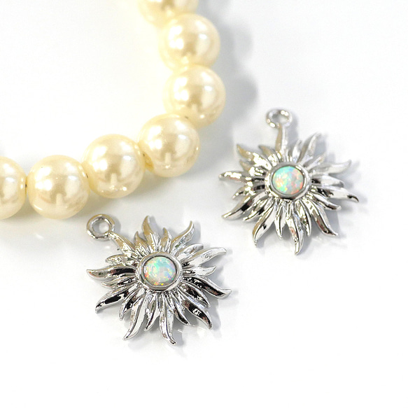 ejp933 [1 件] 精緻優雅的向日葵蛋白石吊墜 第9張的照片