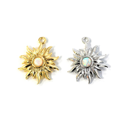 ejp933 [1 件] 精緻優雅的向日葵蛋白石吊墜 第1張的照片