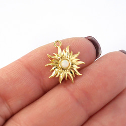 ejp933 [1 件] 精緻優雅的向日葵蛋白石吊墜 第3張的照片