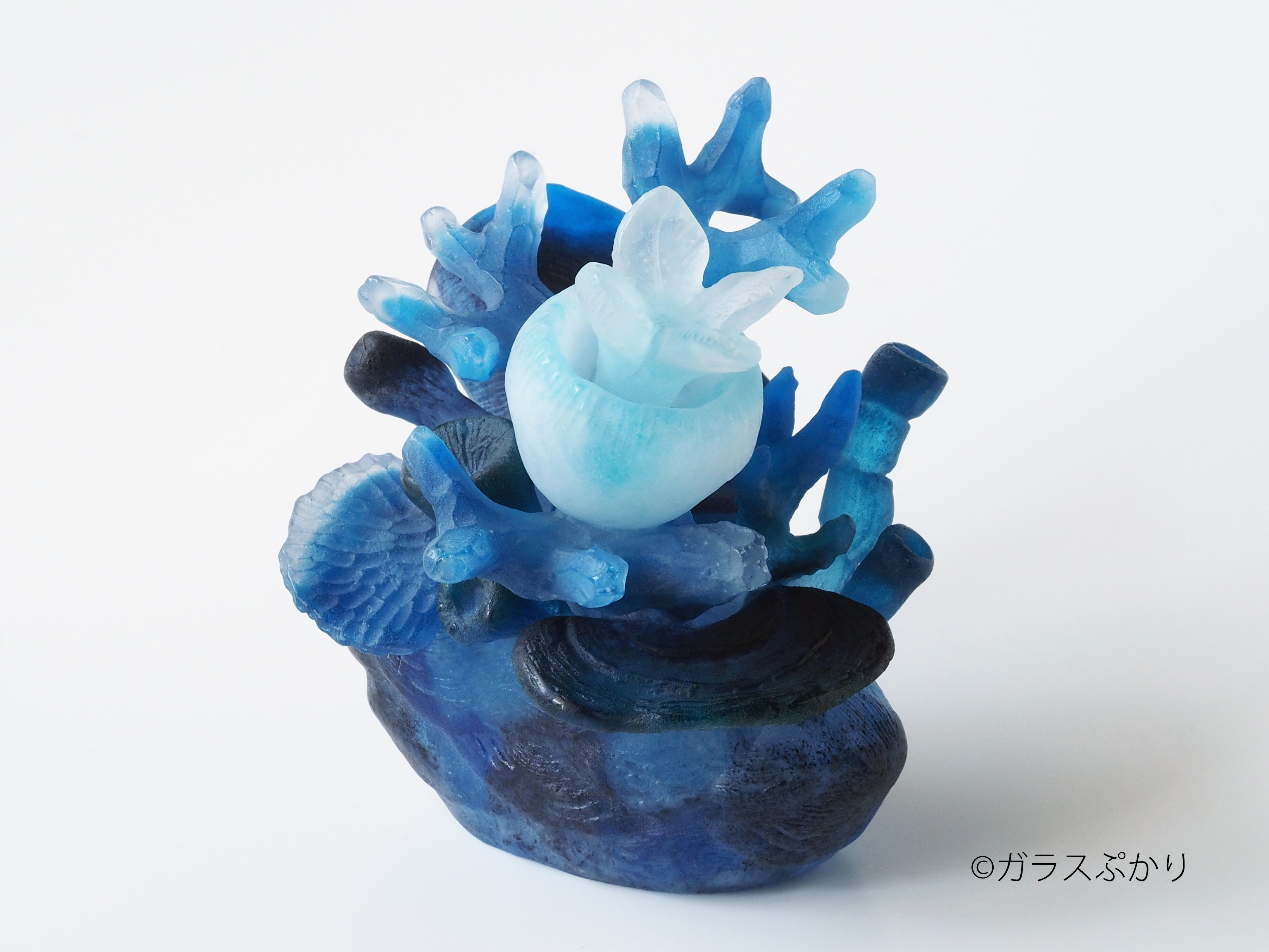 ガラス「海の月」/オブジェ　置物　クラゲ