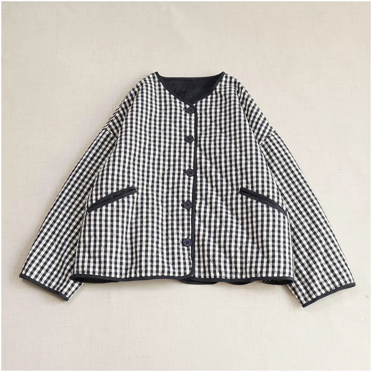 2025秋冬新作 【洗える/中綿入り】レディース キルティング ノーカラーコート 中綿コート 秋冬 キルティング