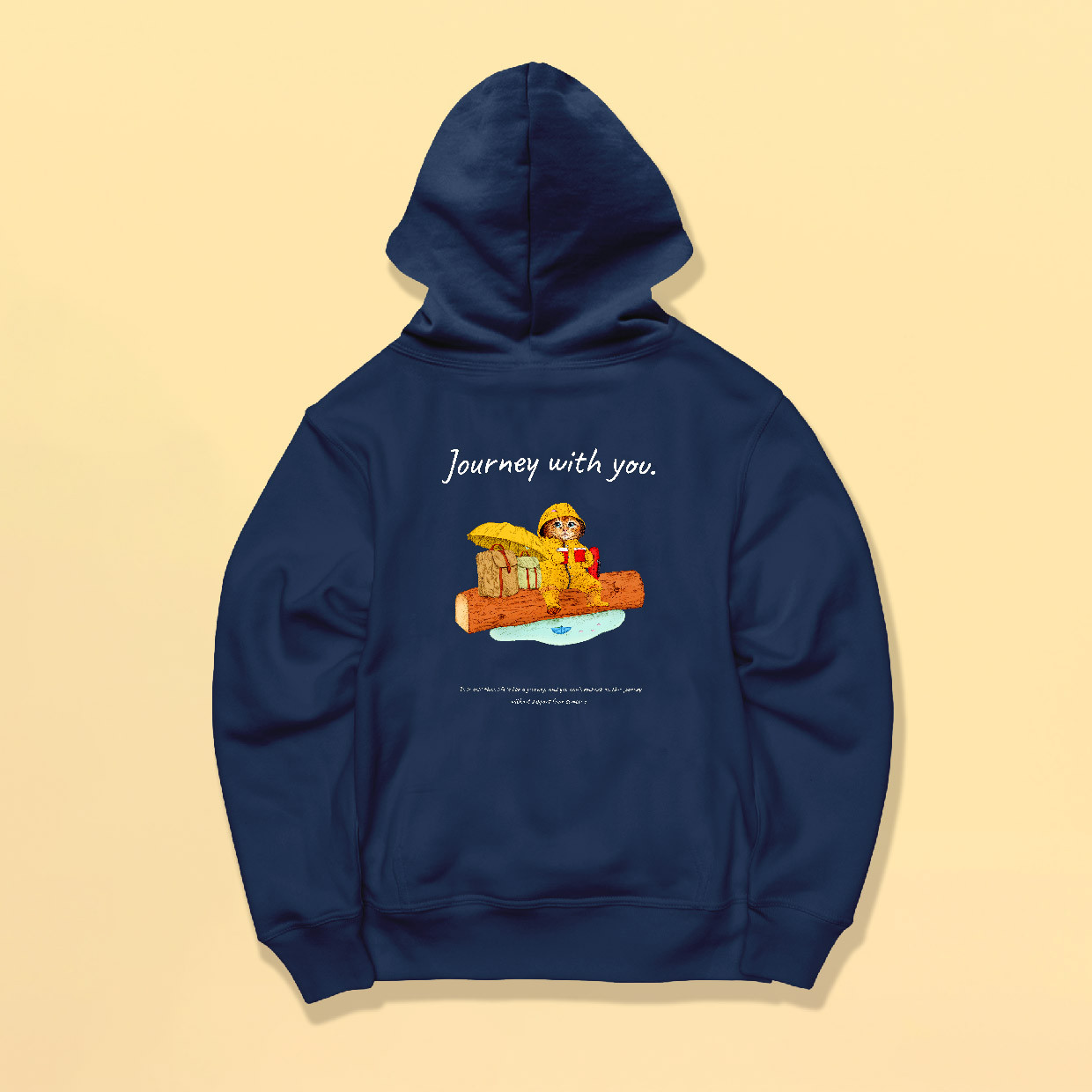 「Journey with you Rainy day」しっかりコットン生地/プルオーバーパーカー/送料無料