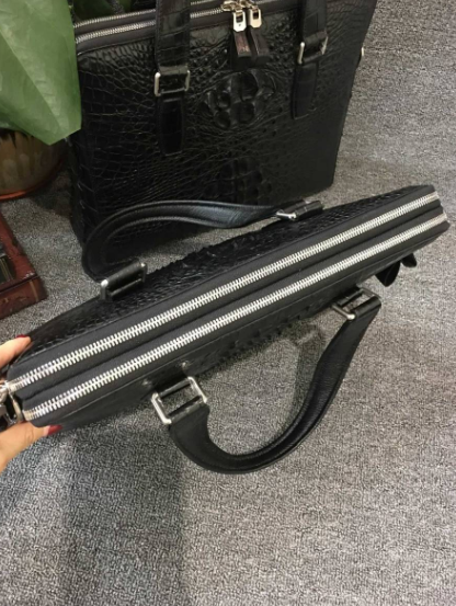 2WAY クロコダイルレザー ワニ革本革 ブリーフケース トートバッグ 手提げ 斜め掛け ビジネス メンズバッグ