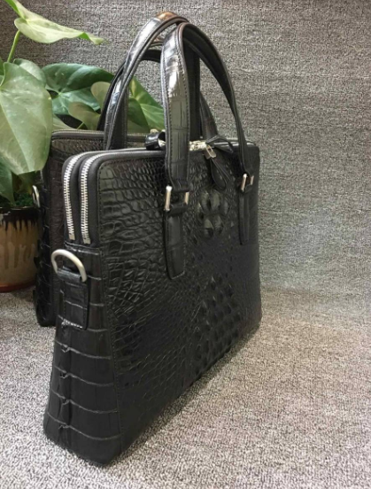 2WAY クロコダイルレザー ワニ革本革 ブリーフケース トートバッグ 手提げ 斜め掛け ビジネス メンズバッグ