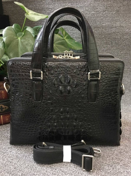 2WAY クロコダイルレザー ワニ革本革 ブリーフケース トートバッグ 手提げ 斜め掛け ビジネス メンズバッグ