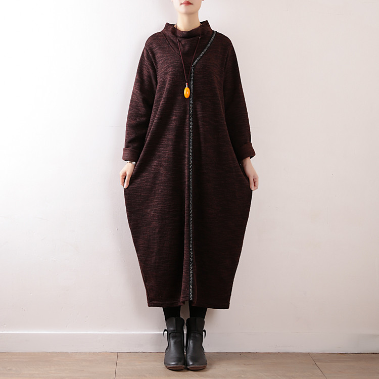 レトロ文芸ルーズアシンメトリックウェア スリムリボンシルエットロングワンピース