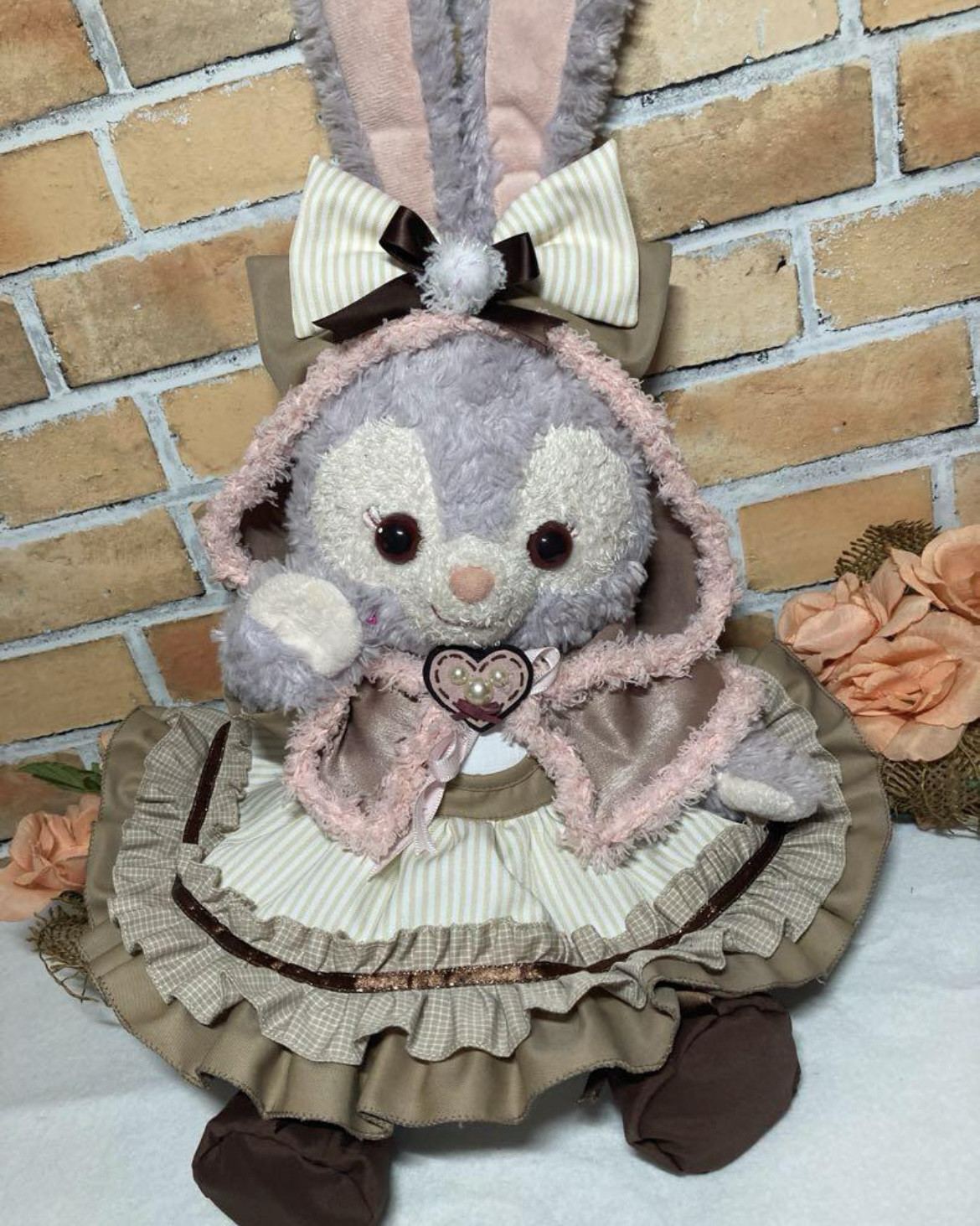 クリスマス　ステラルーＳサイズ☆ベージュストライプ柄6点セットのワンピース☆ボア付きケープ☆リーナベルやも出品中