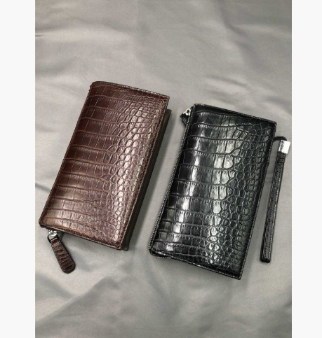 逸品 ワニ革 クロコダイルレザー 長財布 2色 セカンドバッグ ハンドバッグ 本革 バッグ 鞄 札入れ 男性 カード入れ