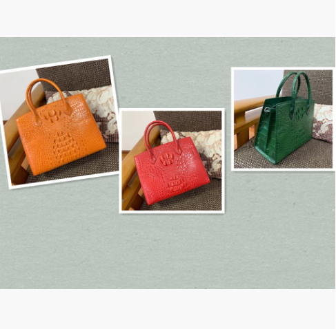 クロコダイルレザー ワニ革 本革 ハンドバッグ トートバッグ ショルダーバッグ ベルト付き レディースバッグ 軽量