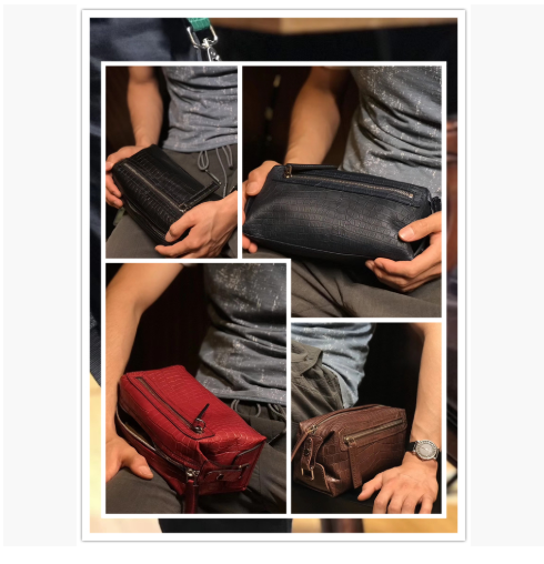 希少 ワニ革 腹部革 クロコダイル レザー 本革 セカンドバッグ クラッチバッグ ハンドバッグ 収納 男女兼用