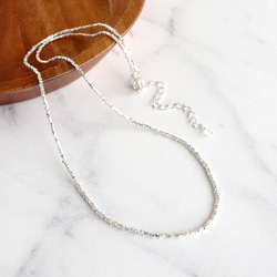 カレンシルバー多角形ビーズ2WAYネックレス太さ•長さはオーダーで