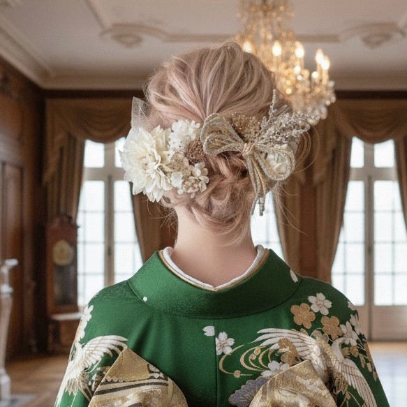 成人式髪飾り【金箔付き】和装　成人式　振袖　卒業式　ヘッドドレス