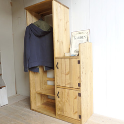 サイズ、デザインオーダー可！パタパタ付3段ラック●シャビーホワイト無垢●受注製作 送料がかなり安くなりました！☆オーダー可！○超ワイド3段ローラック