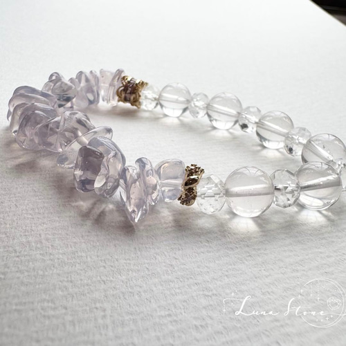 スコロライト×スターローズクォーツ】透明感の中に灯る癒しの光 天然石