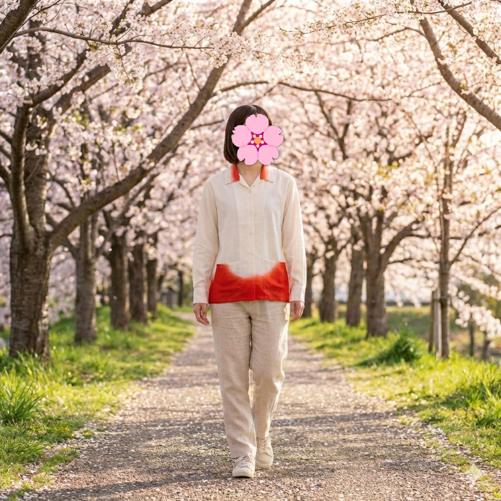 太陽赤…オールシーズンOKブラウス…グラデーションブラウス…八掛リメイク…着物リメイク