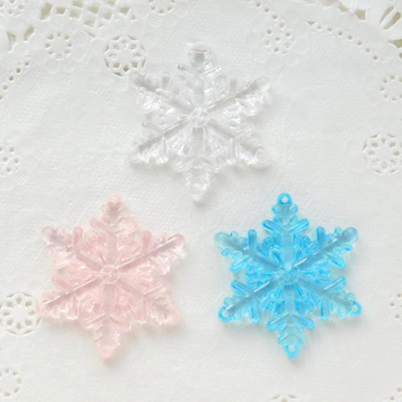 雪の結晶 アクリルチャーム クリアカラー オーナメント スノー