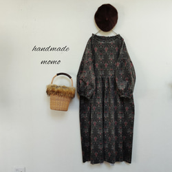 ウィリアムモリス コーデュロイ レスター ギャザーワンピースfree A