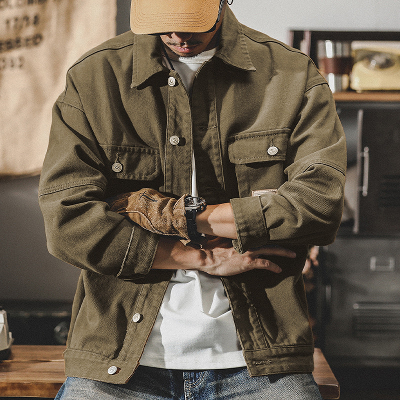 復古のカウボーイの外套の男の春秋百は適当に潮牌の新型の漢の男の春の工装コーチのジャケット