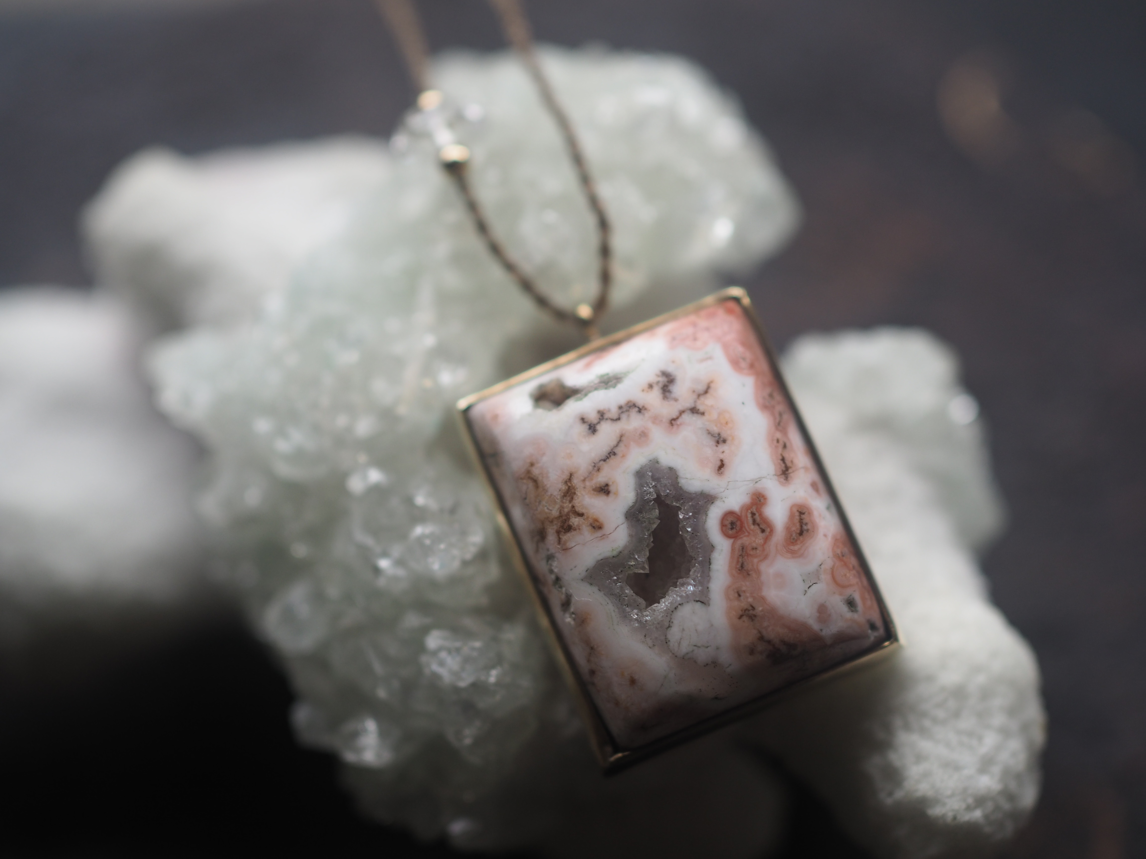 agate brass necklace (utatane)