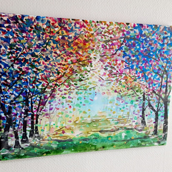 カラフルな森)フレーム付き水彩画送料無料 絵画 takakei 通販 12705639