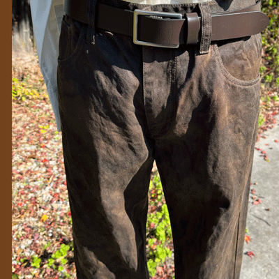 紳士用 製品染め熟成柿渋パンツ25057