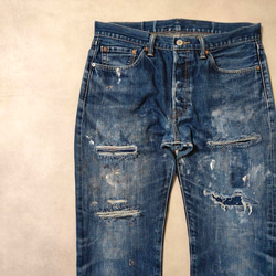 usa製 リーバイス 501 ビンテージ グランジデニム ダメージ w34 W34表記 リペアカスタム usa製 リーバイス 501 リメイクデニム