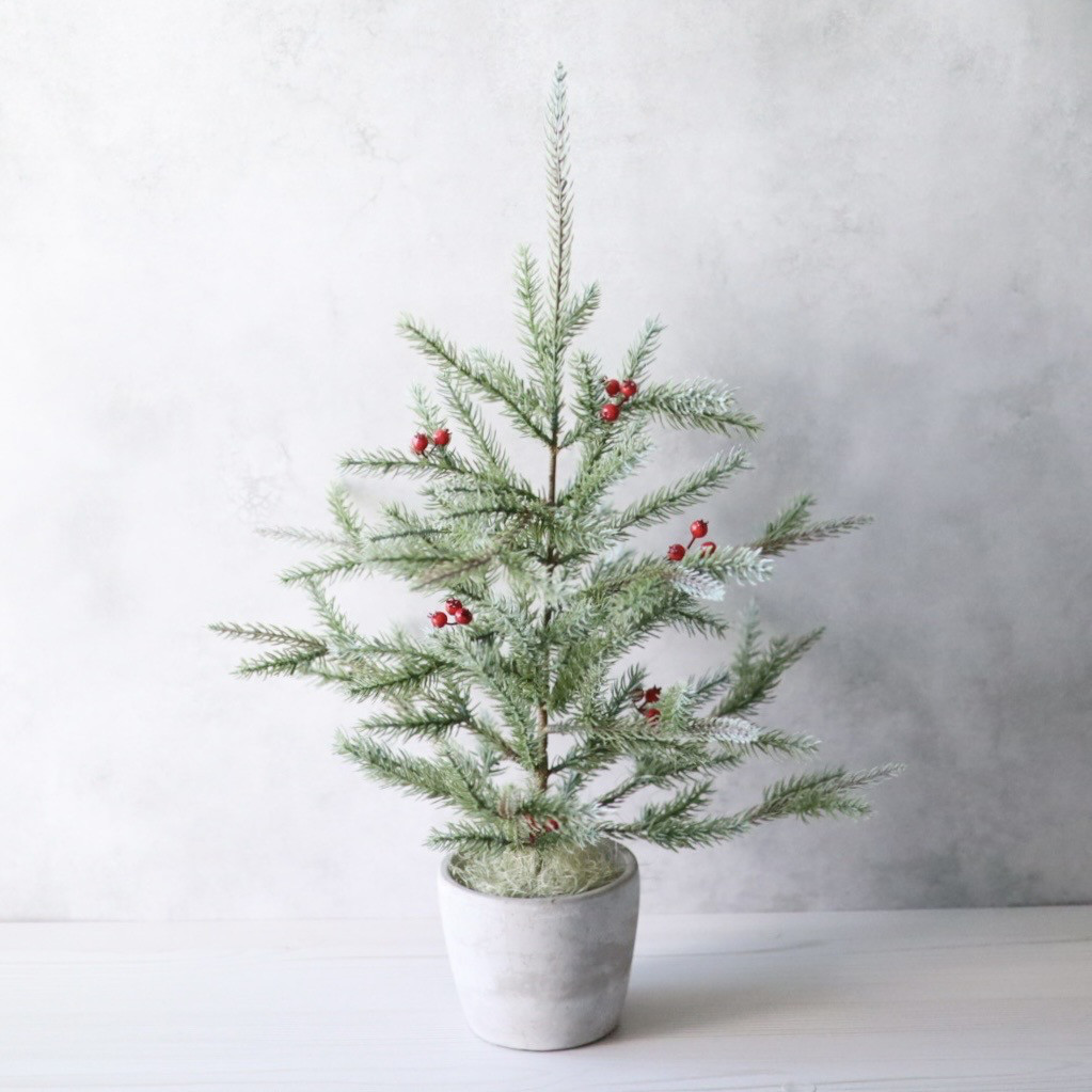 クリスマスツリー 卓上 ミニツリー 玄関 造花 フェイクグリーン フロスト加工 冬 インテリア オーナメント 飾り