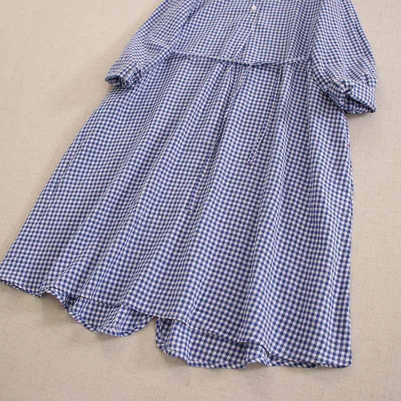 秋冬ニューモデル ヴィンテージチェック柄 ロングスリーブ ワンピース ルーズフィット 万能搭配 スクエアカラー リボン締