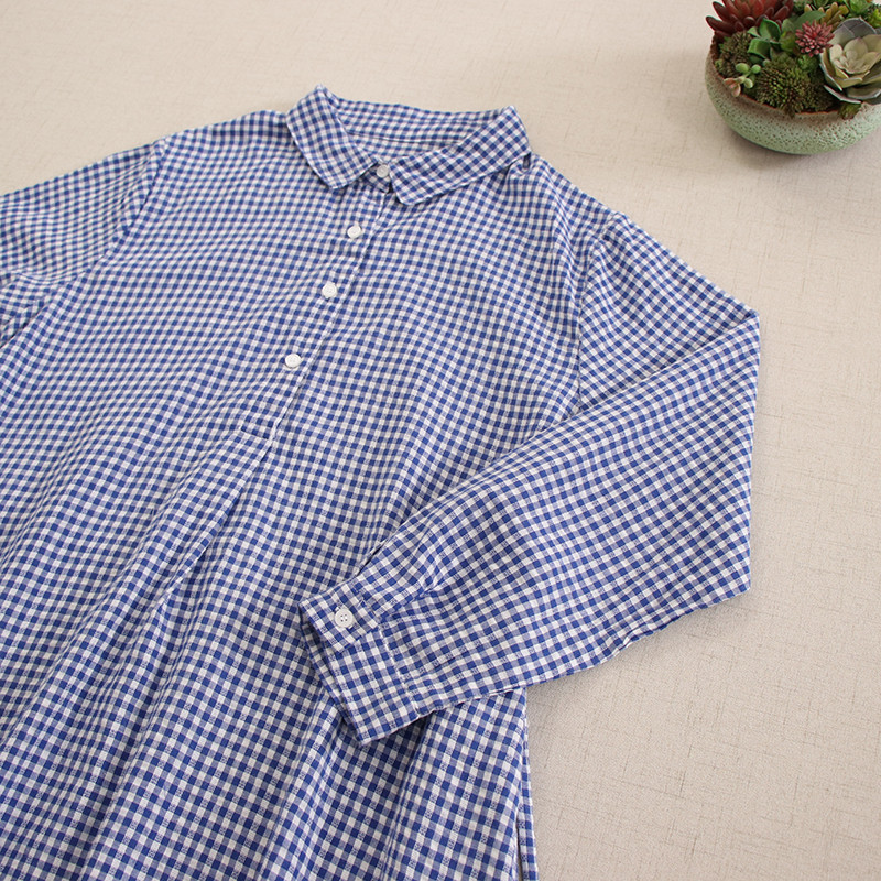 秋冬ニューモデル ヴィンテージチェック柄 ロングスリーブ ワンピース ルーズフィット 万能搭配 スクエアカラー リボン締