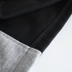 新作♦︎アシンメトリーバイカラーストレッチスカート ウール混＊ブラック× グレー＊着丈調整(M~3L) 6枚目の画像