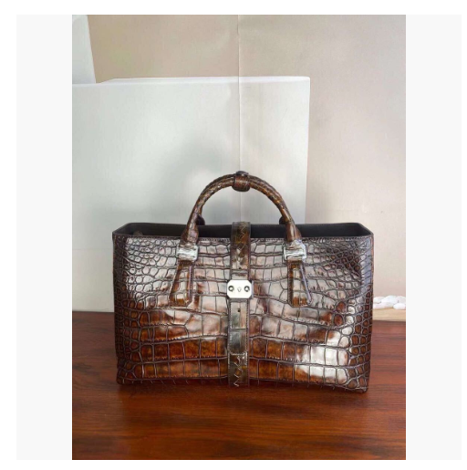 高級クロコダイルパティーヌ色染め大容量 バッグショウルターバック