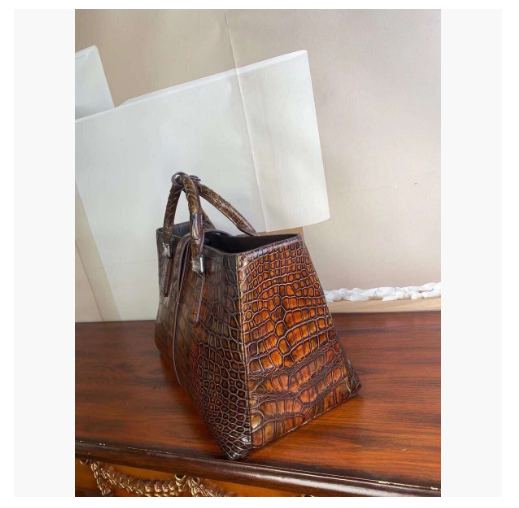 高級クロコダイルパティーヌ色染め大容量 バッグショウルターバック