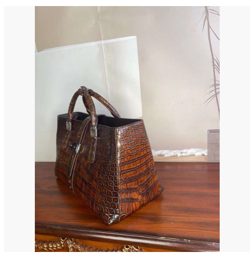 高級クロコダイルパティーヌ色染め大容量 バッグショウルターバック