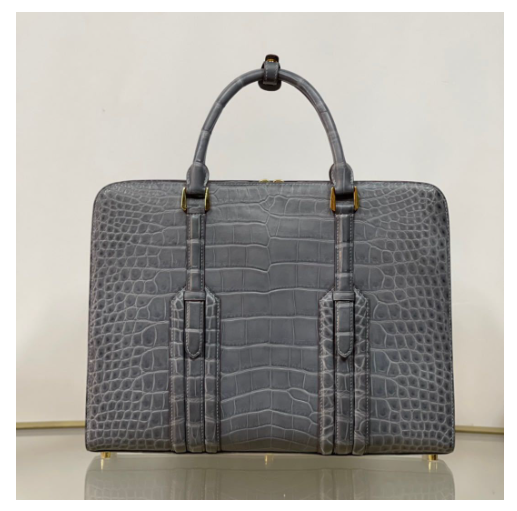 オーダー商品　高級クロコダイル革　ワニ革レザーセンター取りトートバッグ　ブリーフケース、書類かばん