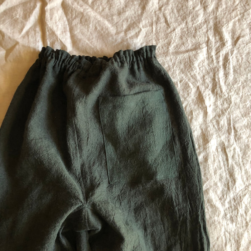 リネンウールのもんぺ カーキグリーン ロングパンツ nuuMonpe 通販