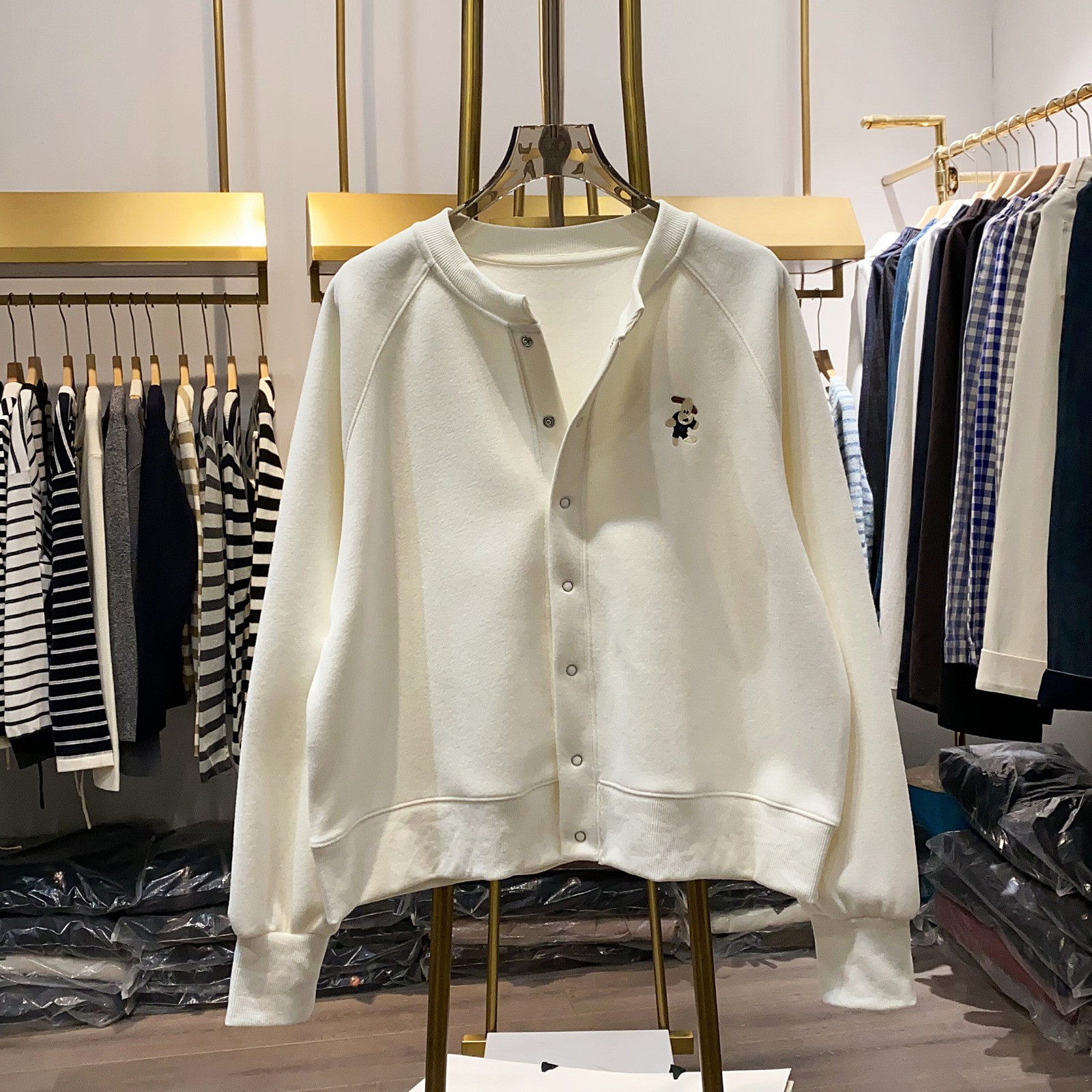 レディース スタジャン ゆったり カジュアル アウター トップス