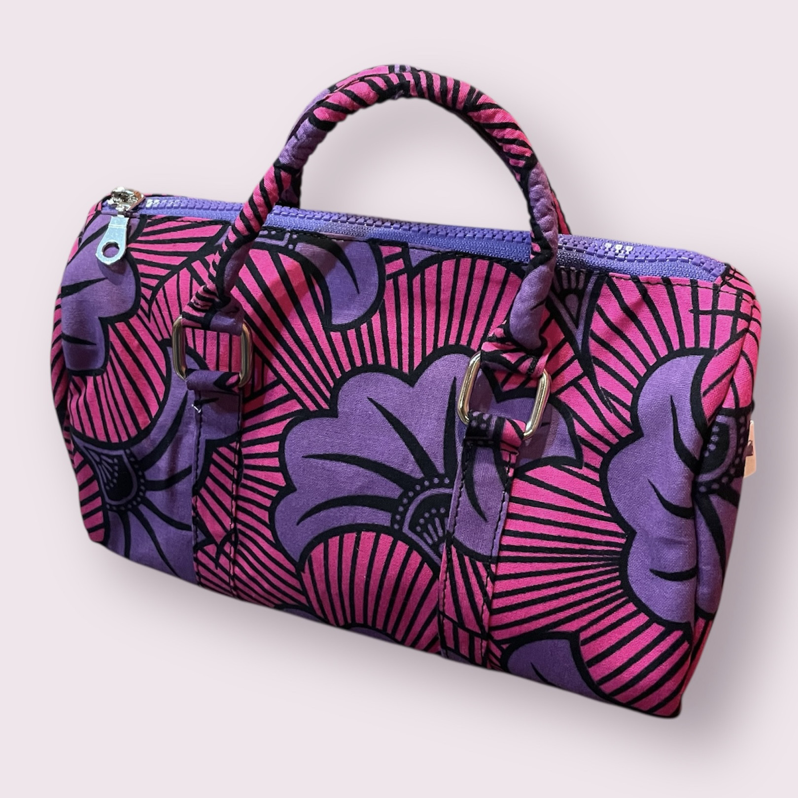 アフリカンファブリック ミニボストンバッグ ハンドメイド