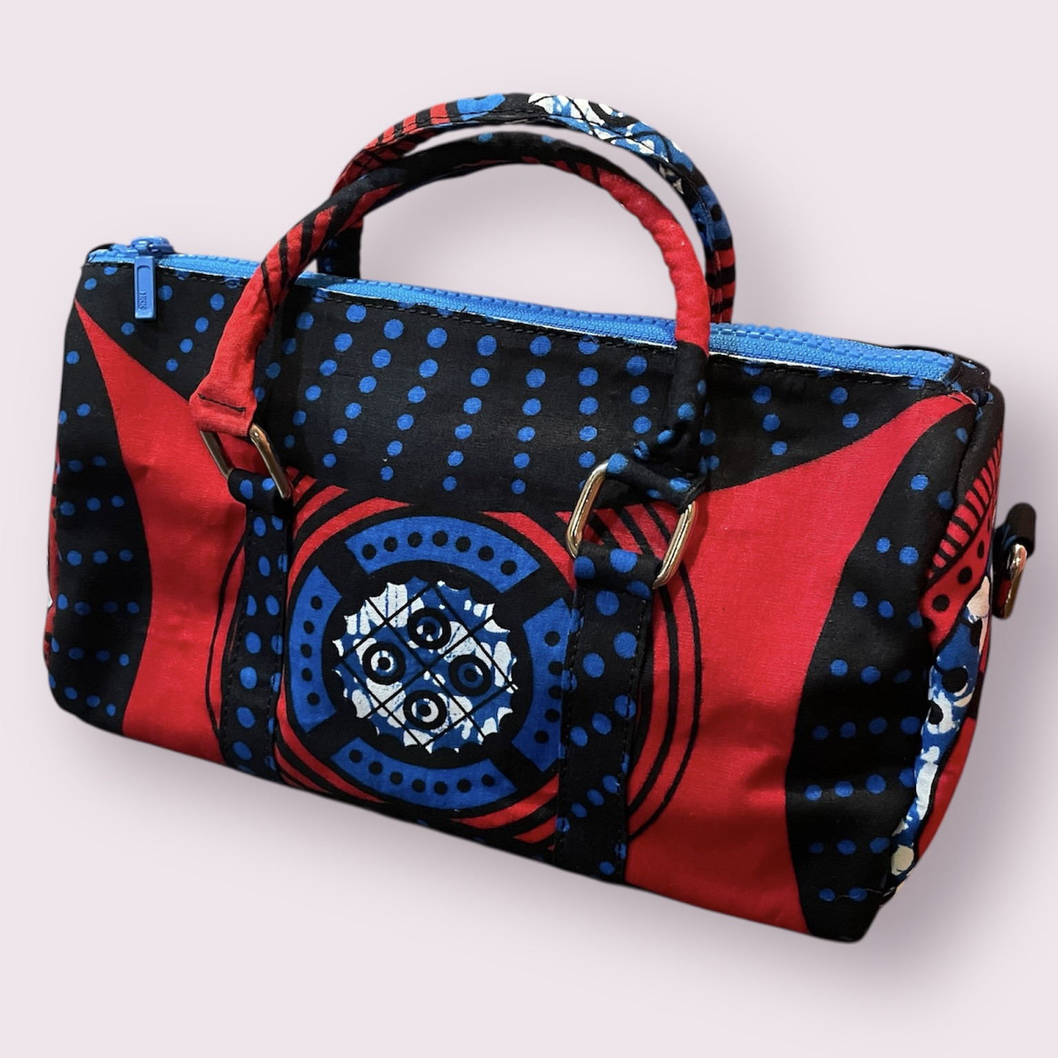 アフリカンファブリック ミニボストンバッグ ハンドメイド 5,402円