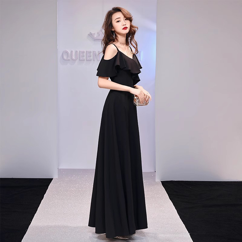 高級感 黒 赤 オフショルダー パーティードレス シンプル 優雅 韓国風 誕生日 演奏会 二次会 前撮り HL643 7,519円