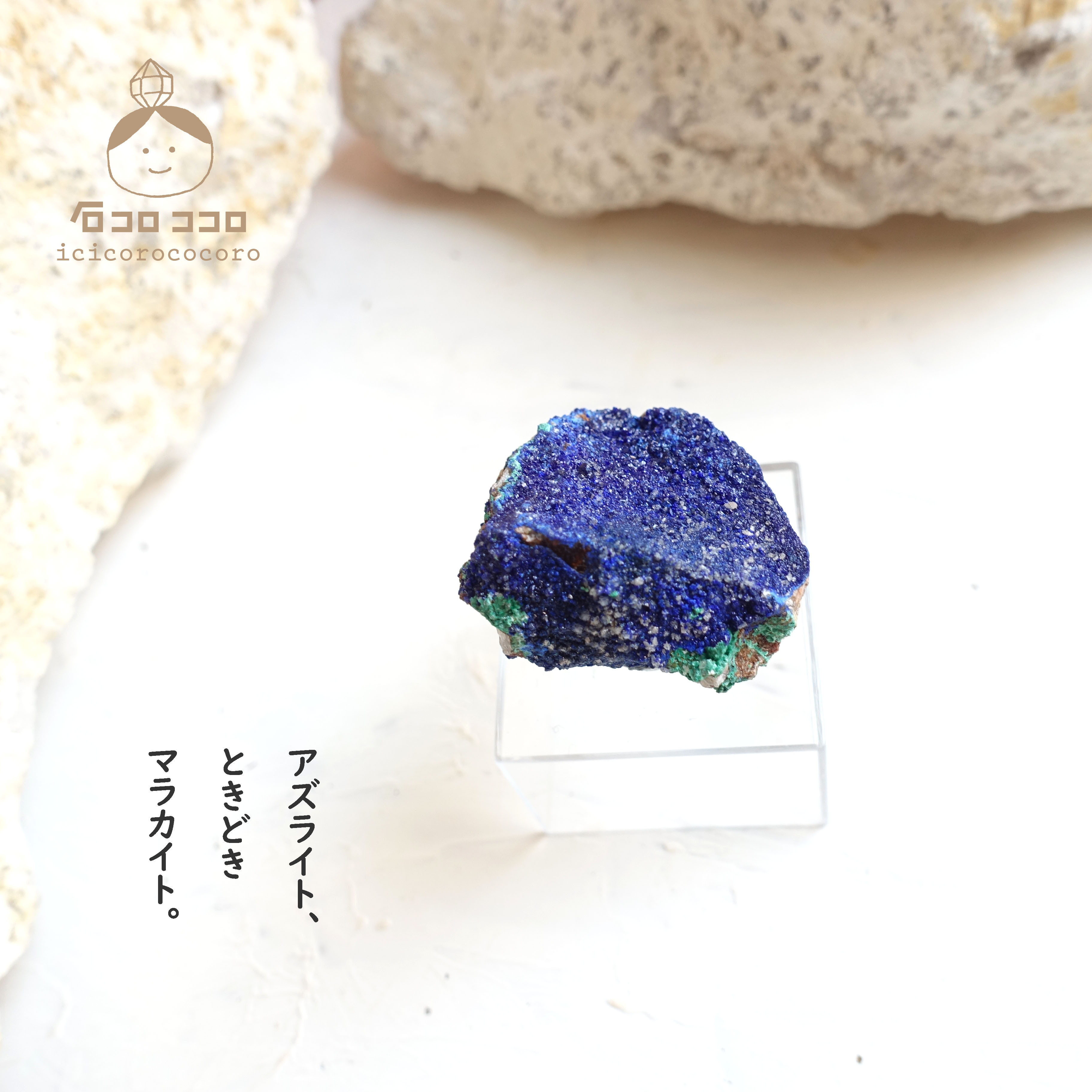 《国内送料無料》 ✦ 青の結晶 ✦ アズライト  11　「 青い絨毯 」　　モロッコ直輸入【かわいい鉱物標本】