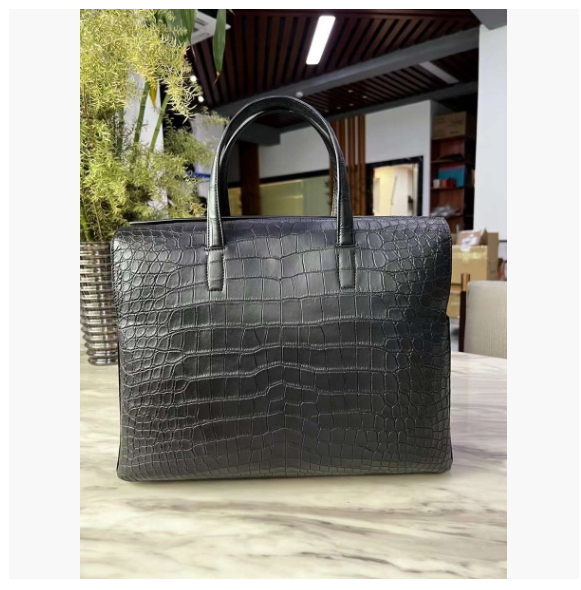 最高級水染め柔らかいクロコダイル革通勤バッグ 大容量 ブリーフバッグ メンズバッグ