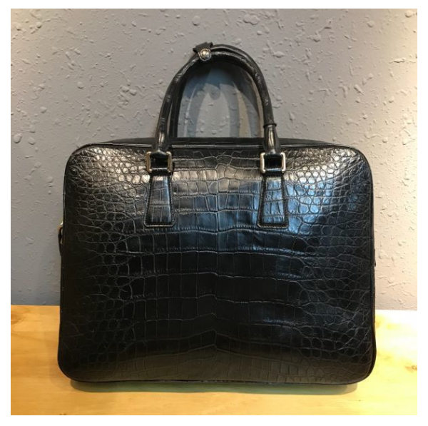 ナイルワニ革 鞄 クロコダイルレザー ハンドバッグ ブリーフケース 書類かばん A4/PC対応 メンズ 男性 大容量