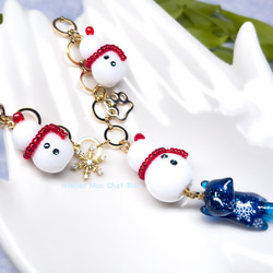 SOLD◆ ハンドメイド 月 チャーム キーホルダー ビーズ バッグチャーム ビーズキーホルダー (38) 1個売り キーホルダーパーツ キーリング