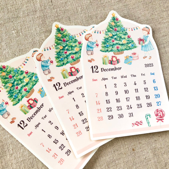 クリスマスデコレーション 2025年12月の日付シート（マスキングシール）sticker 5枚目の画像