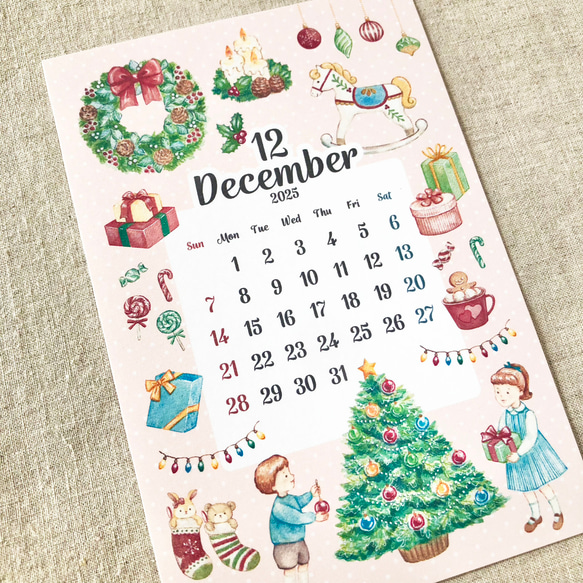 クリスマスデコレーション 2025年12月の日付シート（マスキングシール）sticker 4枚目の画像