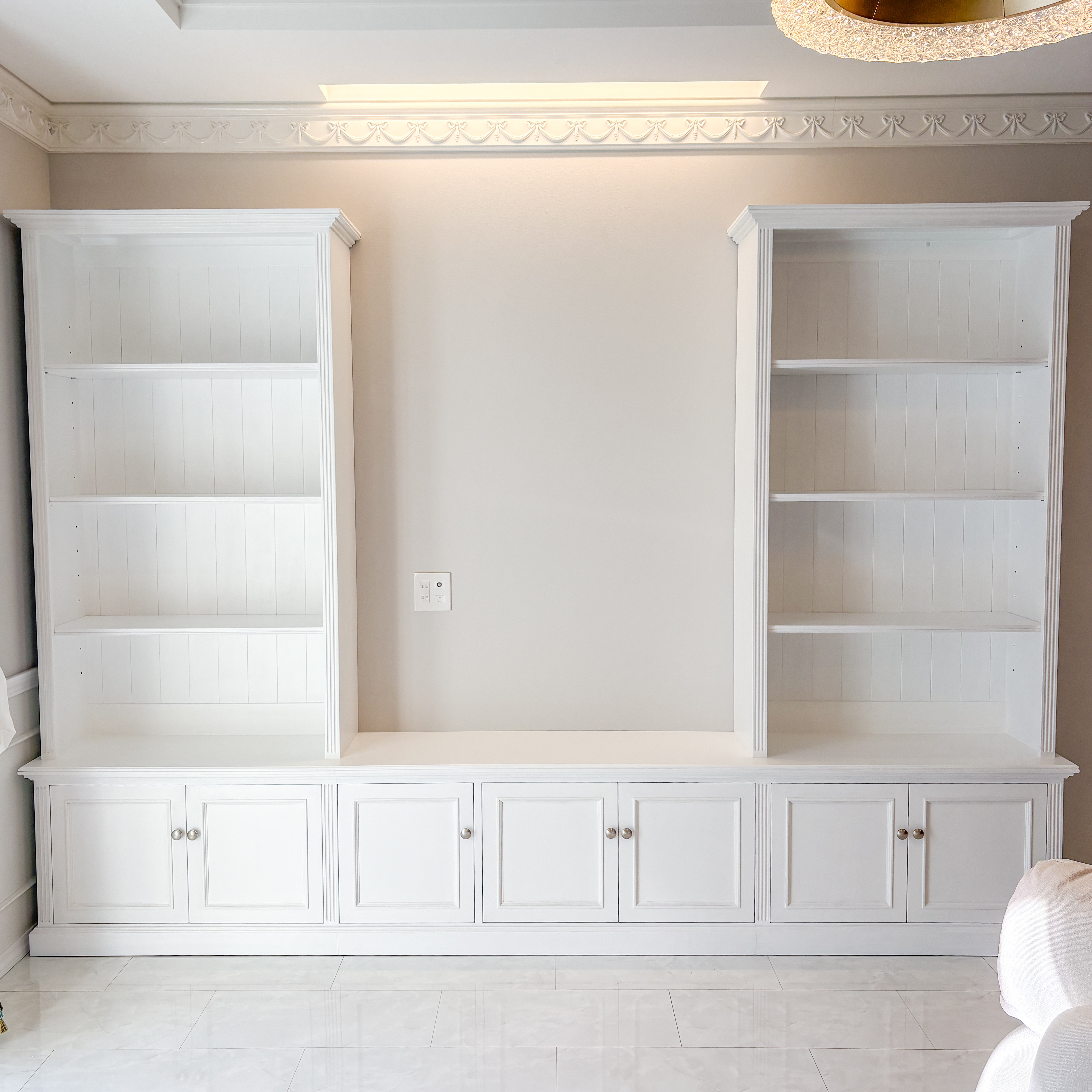 壁面収納家具のオーダーメイド 海外インテリア風テレビボードセット マンションリフォーム オーダー家具