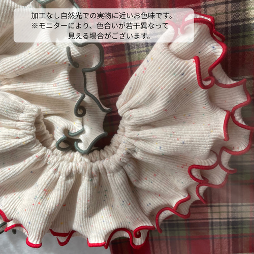 クリスマスカラーのフリルスタイ ❄︎˚✧₊ スタイ・よだれかけ sora