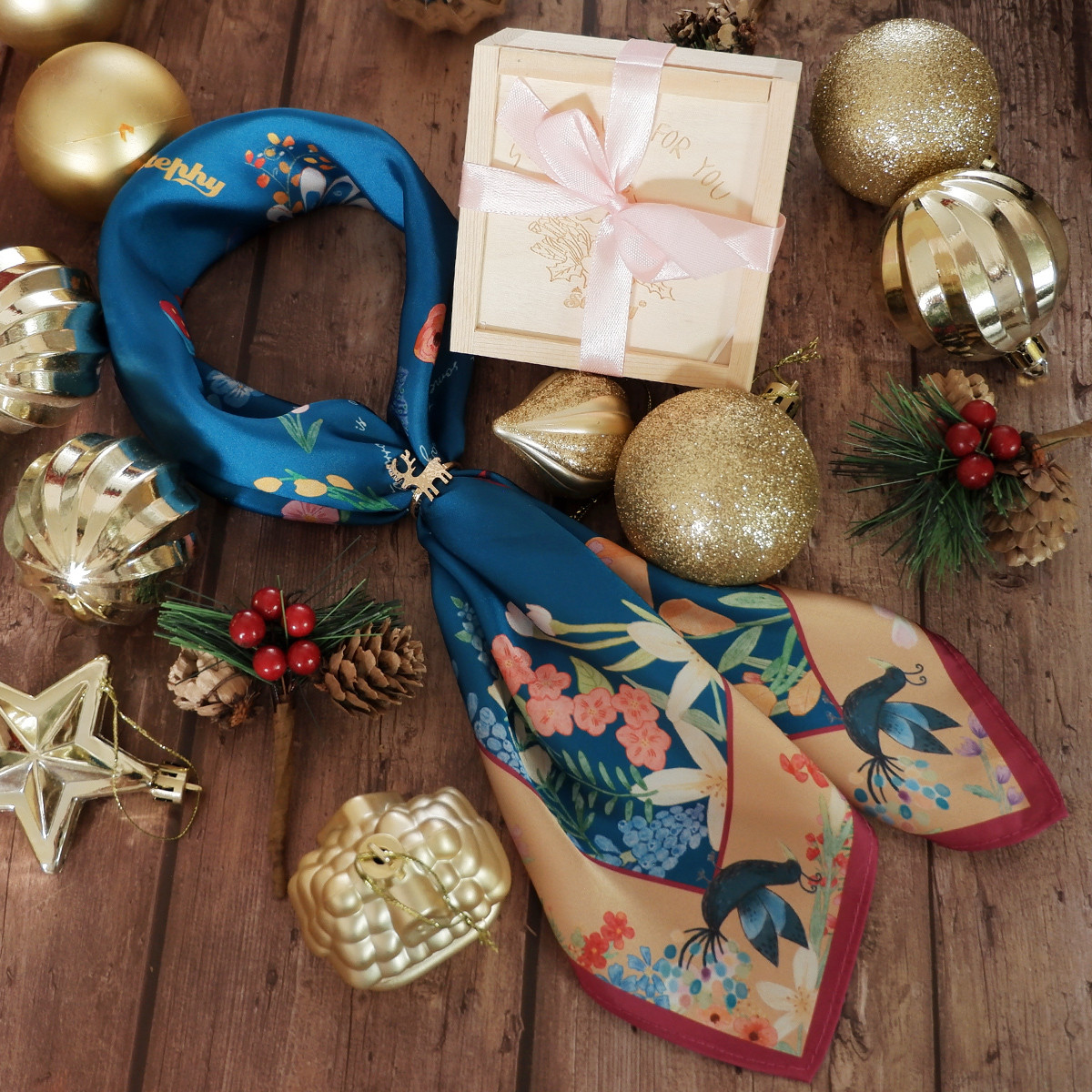 【送料無料】クリスマスボックス★シリーズ スカーフ&トナカイ型合金スカーフリング