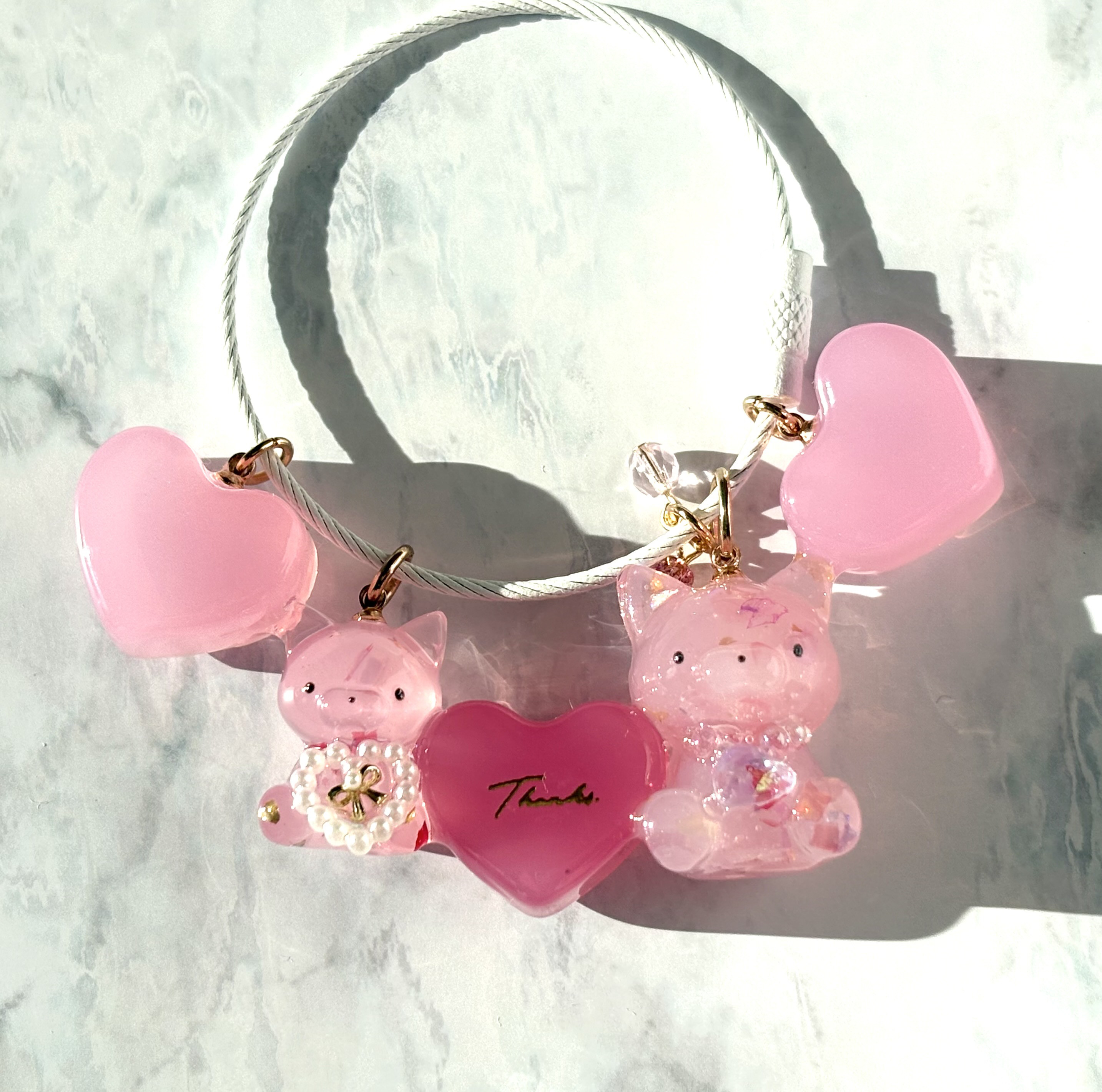 Ruby Heart Kittens レジン　猫　ワイヤーキーホルダー Ruby Heart Kittens レジンキーホルダー ねこ ワイヤーキーホルダー